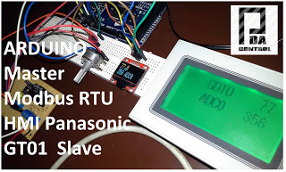 Modbus RTU Master tests with Arduino via RS232 and screen Panasonic GT01