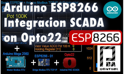 Arduino + ESP8266 + Software Opto22  example Scada Industrial