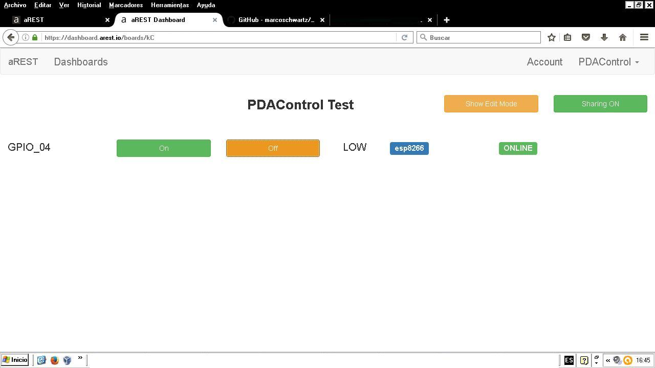 ESP8266 PDAControl pdacontrolen.com aREST