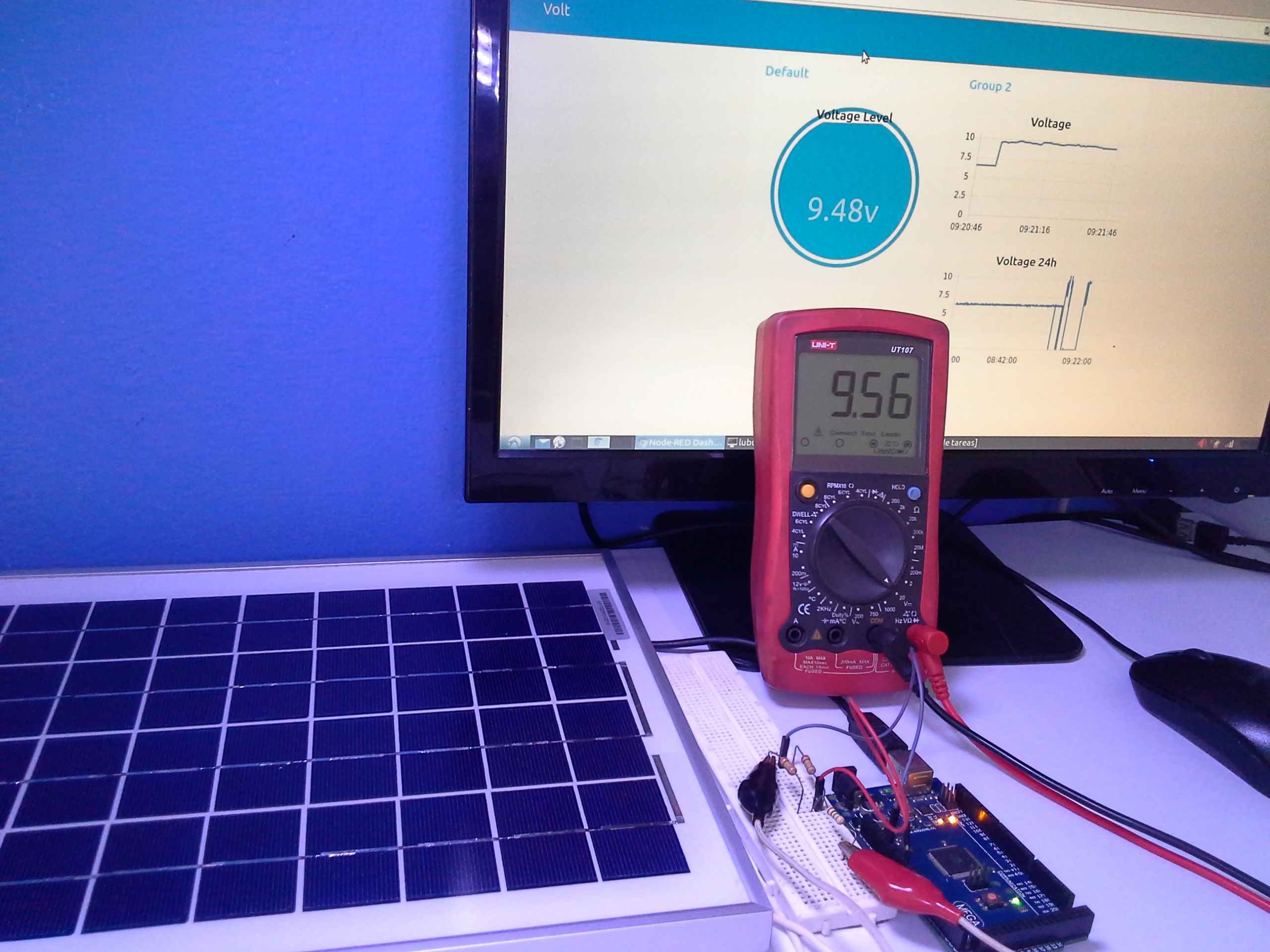 Review Solar Panel 10W with Arduino and NodeRED PDAControl