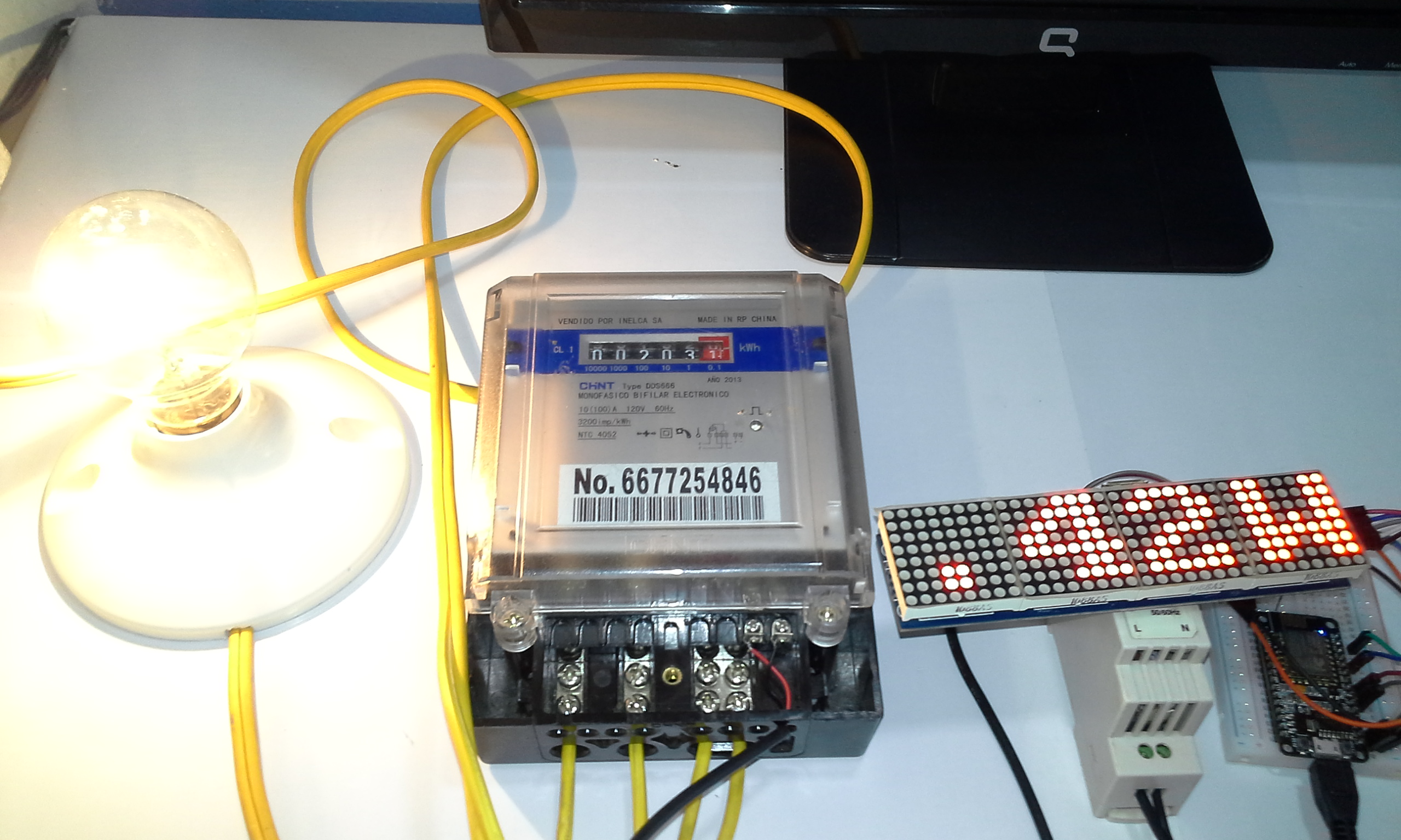 Tektonisch vergeven Installeren Electric Consumption with Meter CHINT (pulses) + ESP8266 & Matrix led  MAX7912 - PDAControl