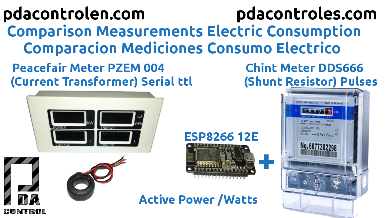 Comparison Measurements Peacefair Power PZEM 004 VS Chint DDS666 & ESP8266