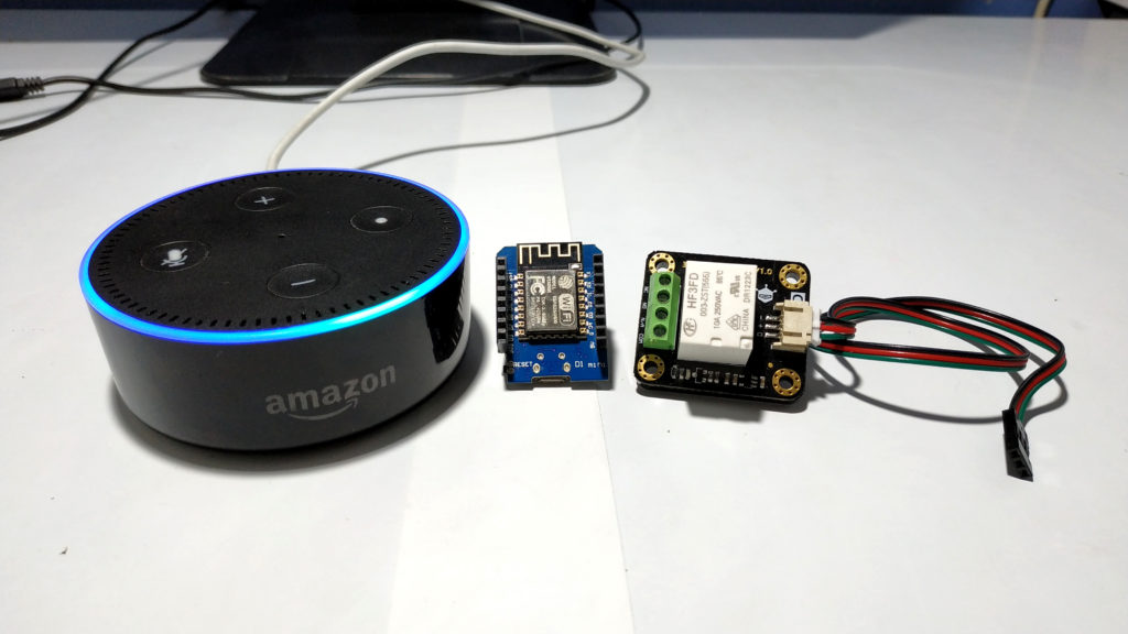 Colleague weekend Big Quick test Amazon Echo Dot (Alexa): ESP8266 WEMOS - Relay 3v DFRobot -  Emulating WeMo Switch - PDAControl