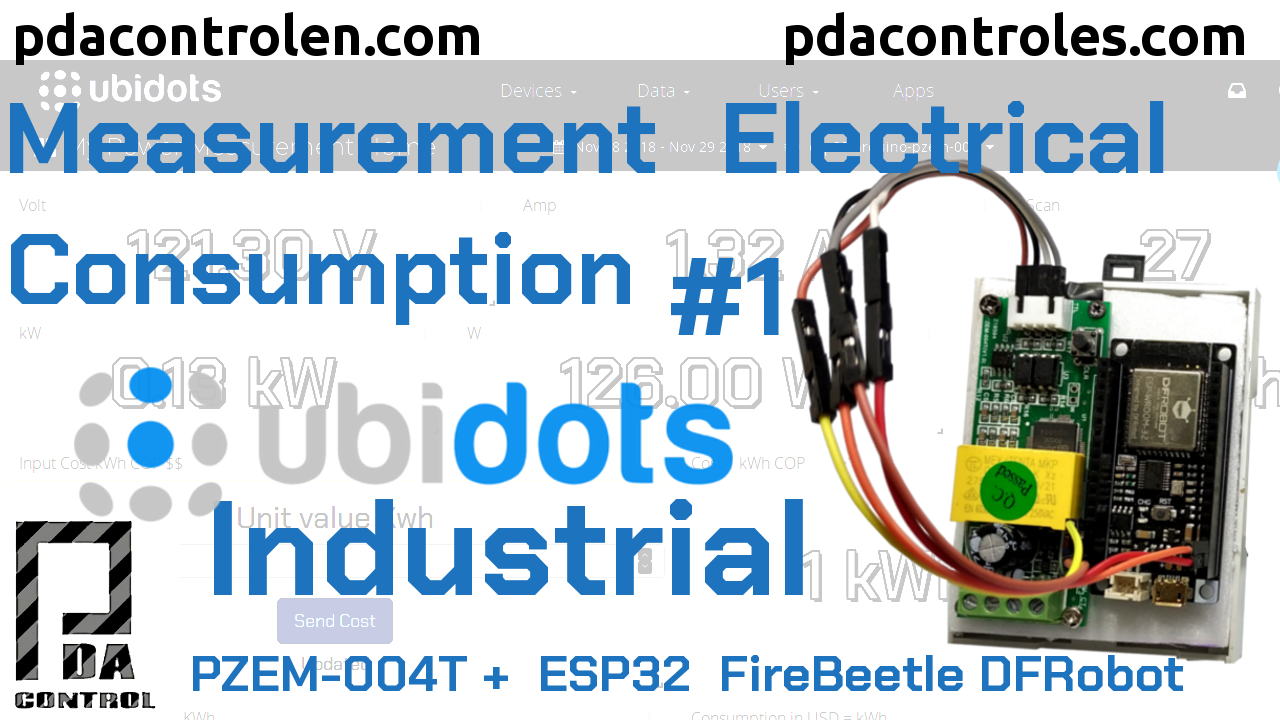 Measurement Electrical consumption with Ubidots Industrial & ESP32 + PZEM-004T