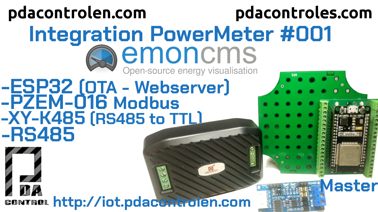ESP32 + Modbus Meter PZEM-016 RS485 and Emoncms Platform # 001