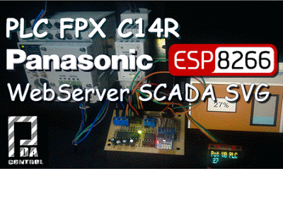 ESP8266 Scada SVG Modbus RTU  Display Oled  PLC Panasonic FPX C14R