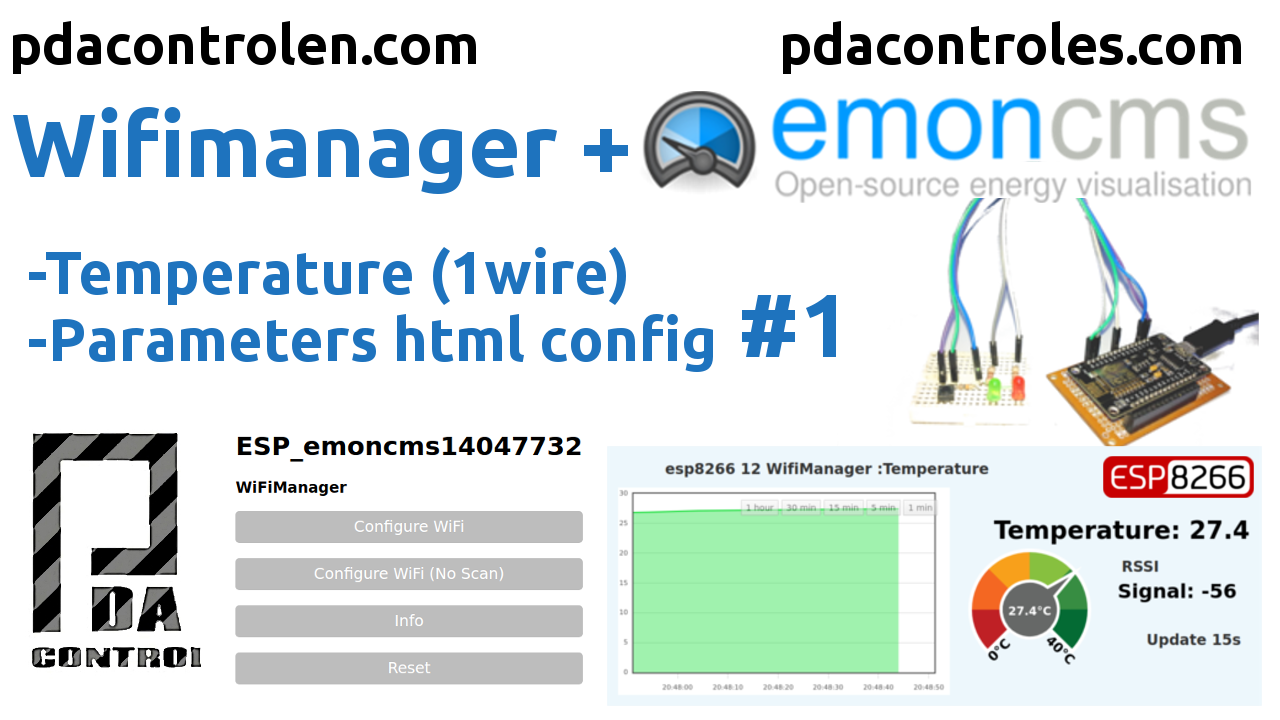 WifiManager + Emoncms (OEM) with ESP8266 (Temperature) #1