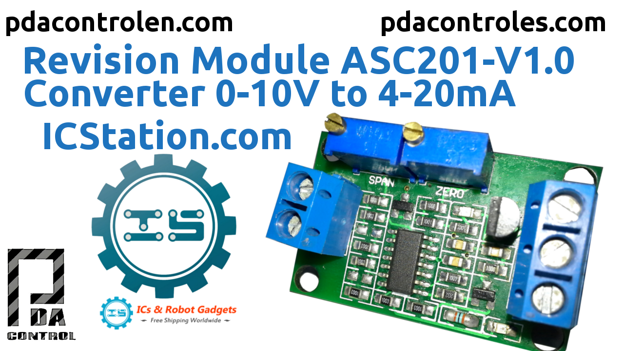 Testing Module ASC201-V1.0 Gosling Converter 0-10V to 4-20mA from ICStation