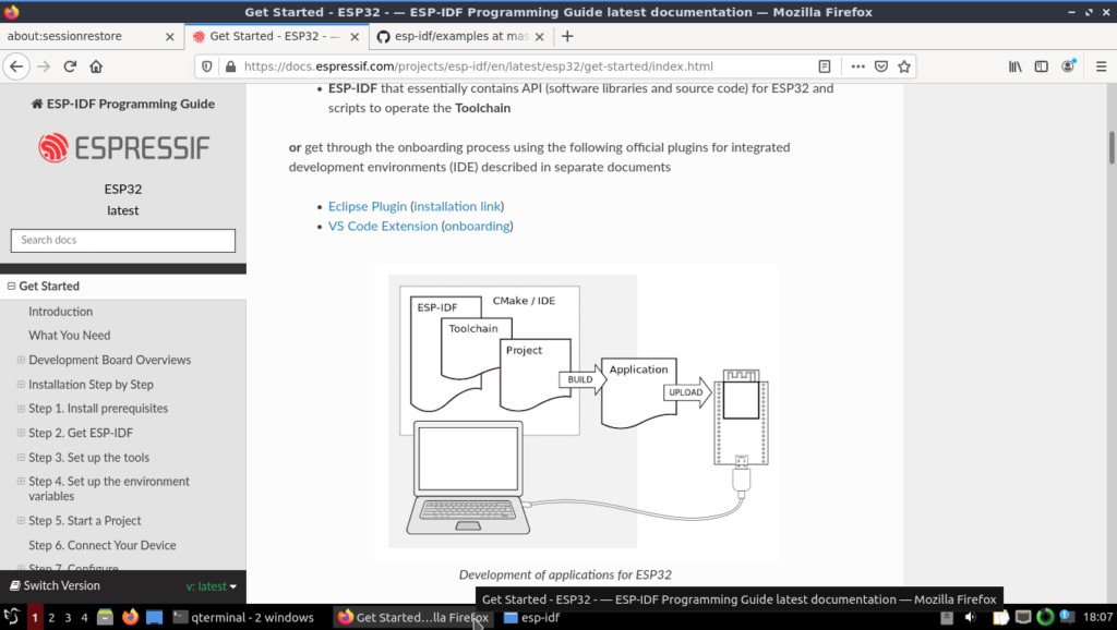 Настройка esp idf и ide под windows